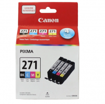 Canon Inkjet Cartridges CLI-271 Black, Cyan, Magenta, Yellow 4/pkg