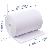 Custom Paper Thermal Rolls 2-1/4"W x 74' 50/box