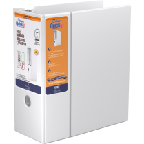 Davis Group Deluxe QuickFit&reg; Heavy Duty D-Ring File Binder 5" White