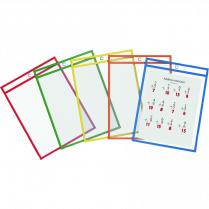 Davis Group QuickFit&reg; Educational Dry-Erase Pockets 9" x 12" Assorted Colours 10/pkg