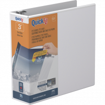 Davis Group QuickFit&reg; View D-Ring Binder 3" White