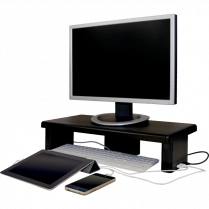 DAC&reg; Ultra-Wide Monitor Riser with Charging Ports Black