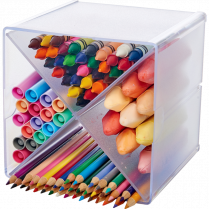 Deflecto&reg; Stackable Storage Cube X-Divider Clear