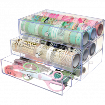 Deflecto&reg; Stackable Storage Organizer 3 Drawer Clear