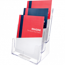 Deflecto&reg; Multi-tier Literature Holder 3 Tier Magazine Clear