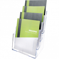 Deflecto&reg; Multi-tier Literature Holder 4 Tier Magazine Clear