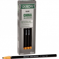 Dixon&reg; Phano&reg; Dry China Markers Black 12/box