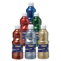 Prang&reg; Ready-To-Use Tempera Paint 473ml Assorted Metallic Colours 6/box
