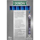 Dixon&reg; Redimark Permanent Markers Blue 12/box