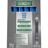 Dixon&reg; Redimark Permanent Markers Blue 12/box