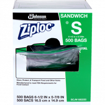 Ziploc&reg; Sandwich Bags Small 6-1/2" x 5-7/8" 500/box