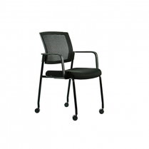 Heartwood Dune Rolling / Stacking Guest Chair Black