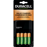 Duracell&reg; CopperTop&reg; Value Charger w/4 AA NiMH Precharged Batteries