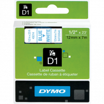 DYMO&reg; D1&trade; Polyester Replacement Tape 1/2" Blue on White