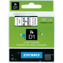 DYMO&reg; D1&trade; Polyester Replacement Tape 1/2" Black on Green
