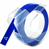 DYMO&reg; Vinyl Embossing Tape 3/8" Glossy White on Blue