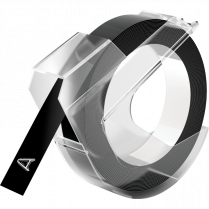 DYMO&reg; Vinyl Embossing Tape 3/8" Glossy White on Black