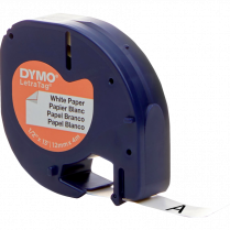 DYMO&reg; LetraTag&reg; Replacement Paper Tape 1/2" Black on White