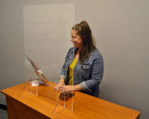 Acrylic Countertop Barrier 23" x 32" with 6" x 10" Pass Through