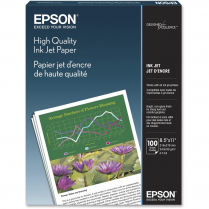 Epson High Quality Inkjet Paper 28lb 8-1/2" x 11" 100/Pkg