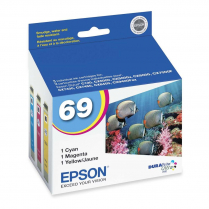 Epson&reg; 69 Inkjet Cartridges Cyan, Yellow, Magenta 3/pkg