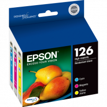 Epson&reg; 126 Inkjet Cartridges High Capacity Cyan, Yellow, Magenta 3/pkg