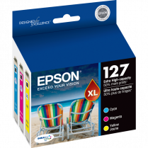 Epson&reg; 127 Inkjet Cartridges Extra High Yield Cyan, Yellow, Magenta 3/pkg