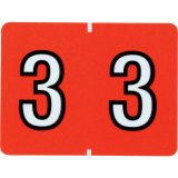 Pendaflex&reg; Numeric Labels #3 Dark Orange 500/box