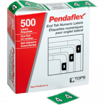 Pendaflex&reg; Numeric Labels #4 Light Green 500/box