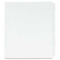 Oxford Plain Tab Index Dividers 5 Tabs White