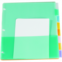 Oxford&trade; Poly Insertable Tab Dividers w/Pockets 8-Tabs Colours