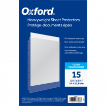 Oxford&reg; Heavyweight Sheet Protectors 8-1/2 x 5-1/2 15/pkg