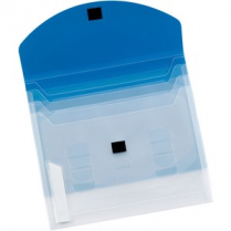Oxford Storage Folder Letter 4 Sliding Pockets Blue/Clear