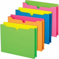 Pendaflex&reg; File Jacket Reinforced Tab 2" Expansion Letter Assorted Neon Colours 10/pkg