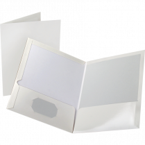 Oxford&reg; Showfolio&trade; Laminated Twin Pocket Portfolio White