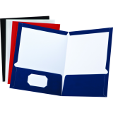 Oxford&reg; Showfolio&trade; Laminated Twin Pocket Portfolio White