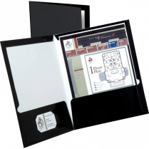 Oxford&reg; Showfolio&trade; Laminated Twin Pocket Portfolio Black