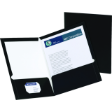 Oxford&reg; Showfolio&trade; Laminated Twin Pocket Portfolio Black