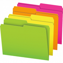 Pendaflex&reg; Glow File Folders Letter Assorted Neon Colours 24/pkg