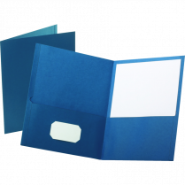 Oxford&reg; Twin Pocket Portfolio Blue 25/box