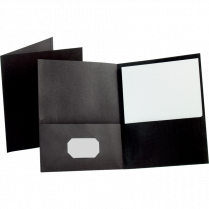 Oxford&reg; Twin Pocket Portfolio Black 25/box