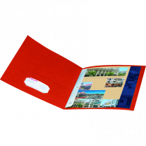 Oxford&reg; Twin Pocket Portfolio w/Tangs Letter Red