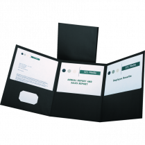Oxford&trade; Tri-fold Pocket Portfolios Black 20/box