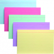 Oxford&reg; Coloured Index Cards Ruled 4" x 6" Assorted Colours 10/pkg
