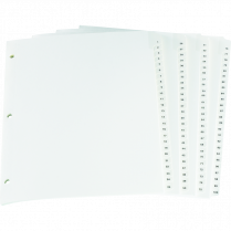 Oxford&reg; Numerical Tab Index Dividers 1-100 White