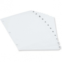 Oxford&reg; Preprinted Poly Index Dividers Jan-Dec White