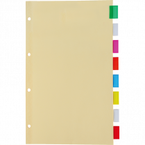 Oxford&reg; Insertable Tab Index Dividers Legal 4-Hole Colours 8-Tab