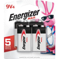 Energizer MAX Alkaline 9 Volt Batteries 4/pkg