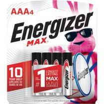 Energizer Max Alkaline AAA Batteries 4/pkg