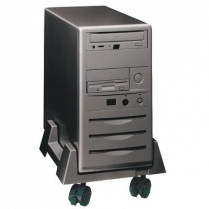 Exponent&reg; Mobile CPU Stand w/Locking Casters Black